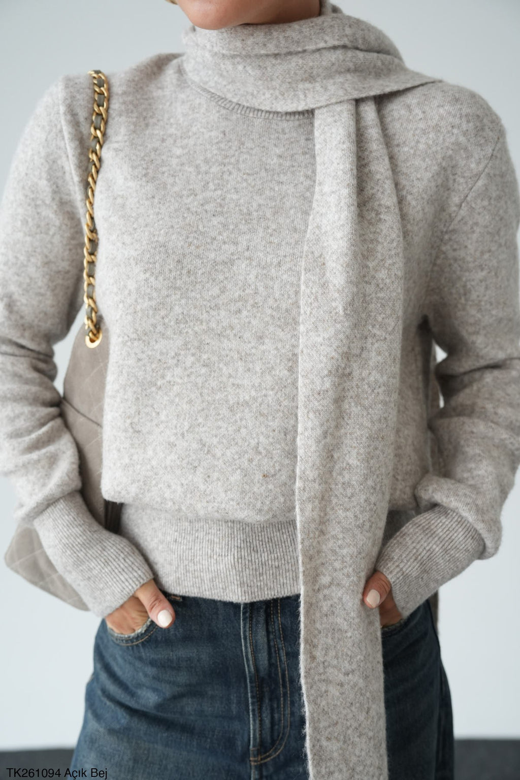 Soft Knit Pullover & Scarf Set