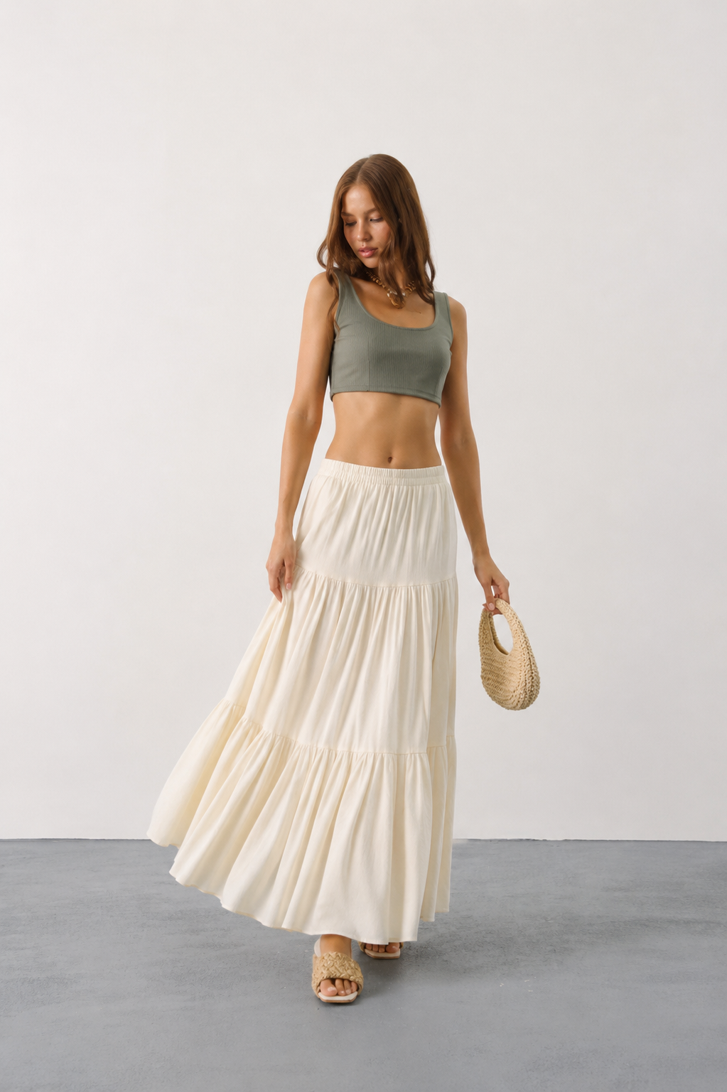 Ivory Breeze Maxi Skirt