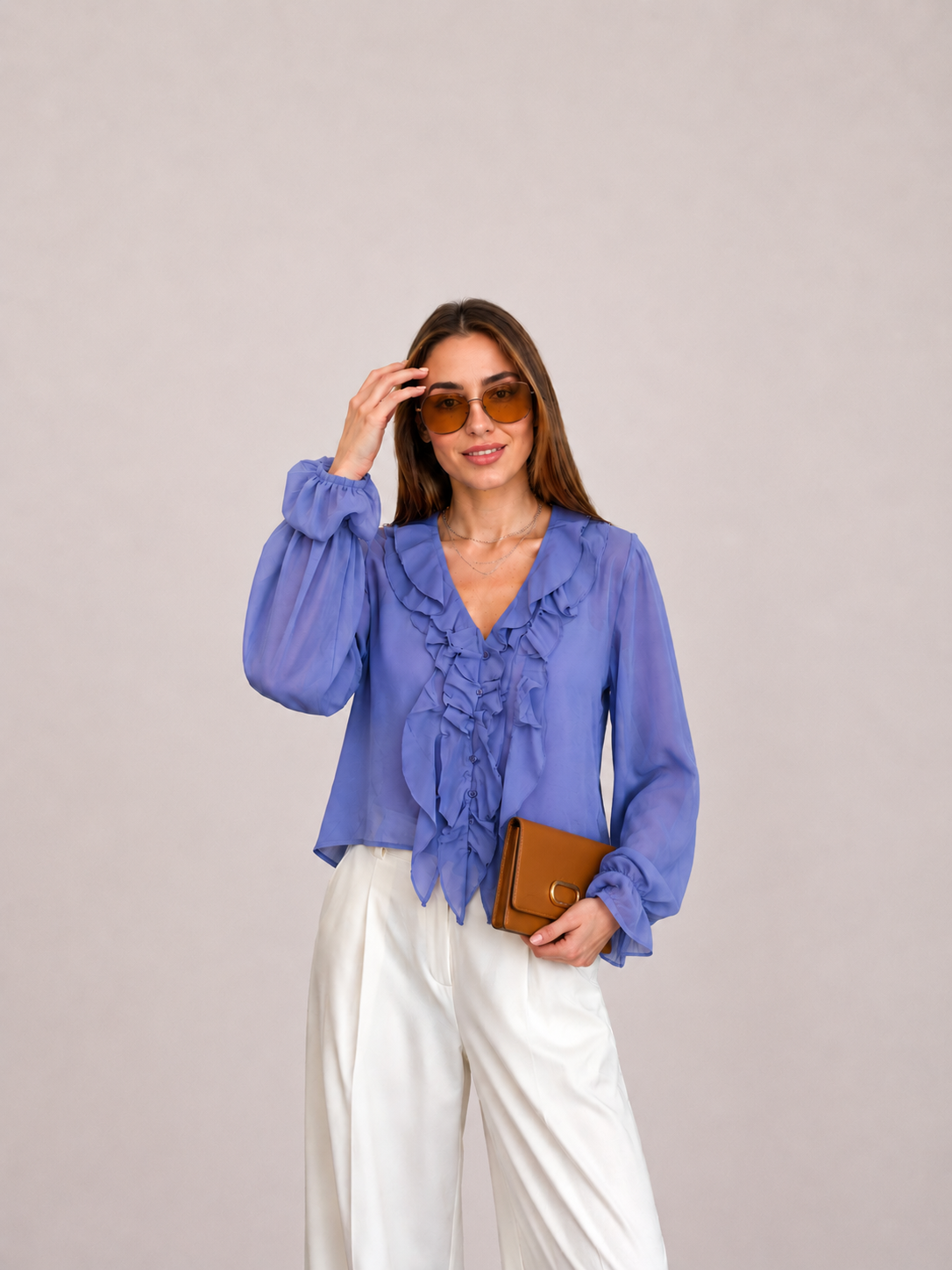 Celeste Sheer Ruffle blouse