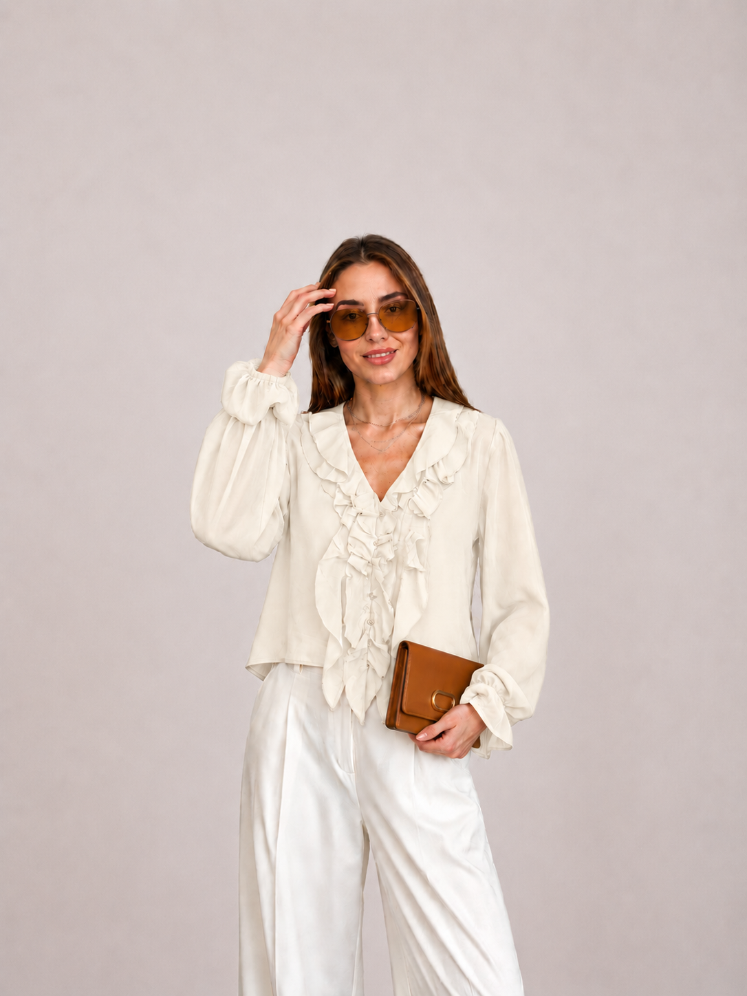 Celeste Sheer Ruffle blouse