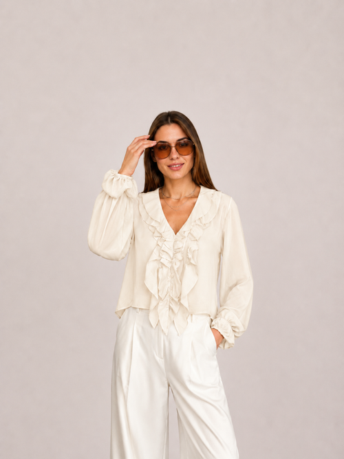 Celeste Sheer Ruffle blouse