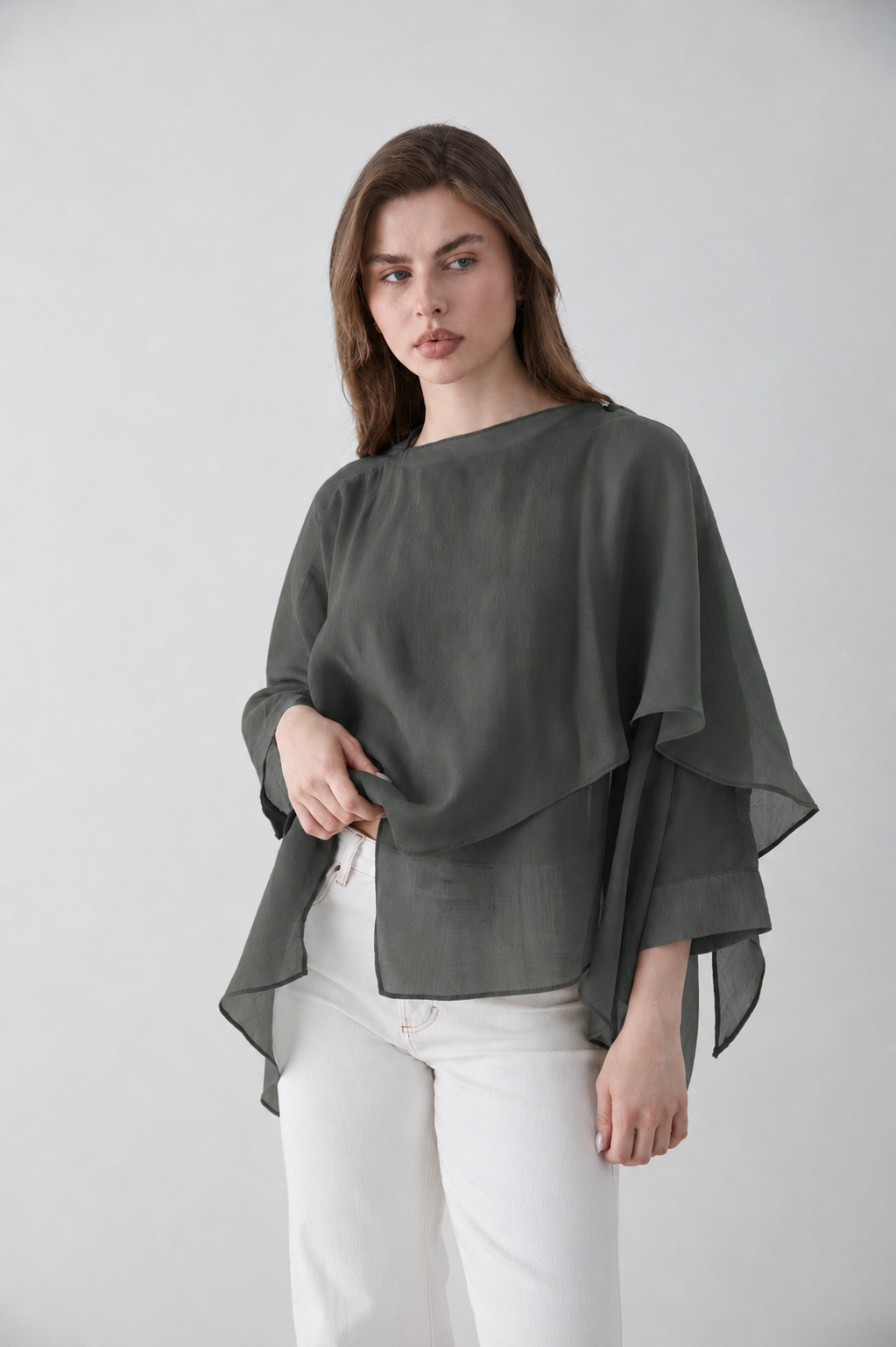 Chiffon Cape Blouse