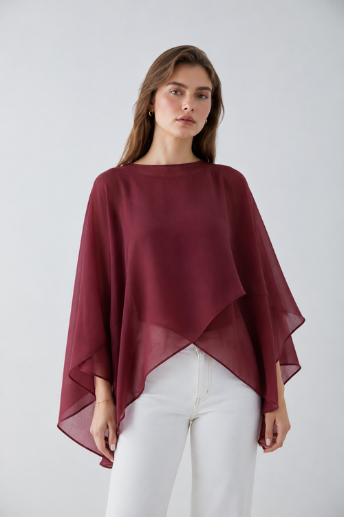 Chiffon Cape Blouse