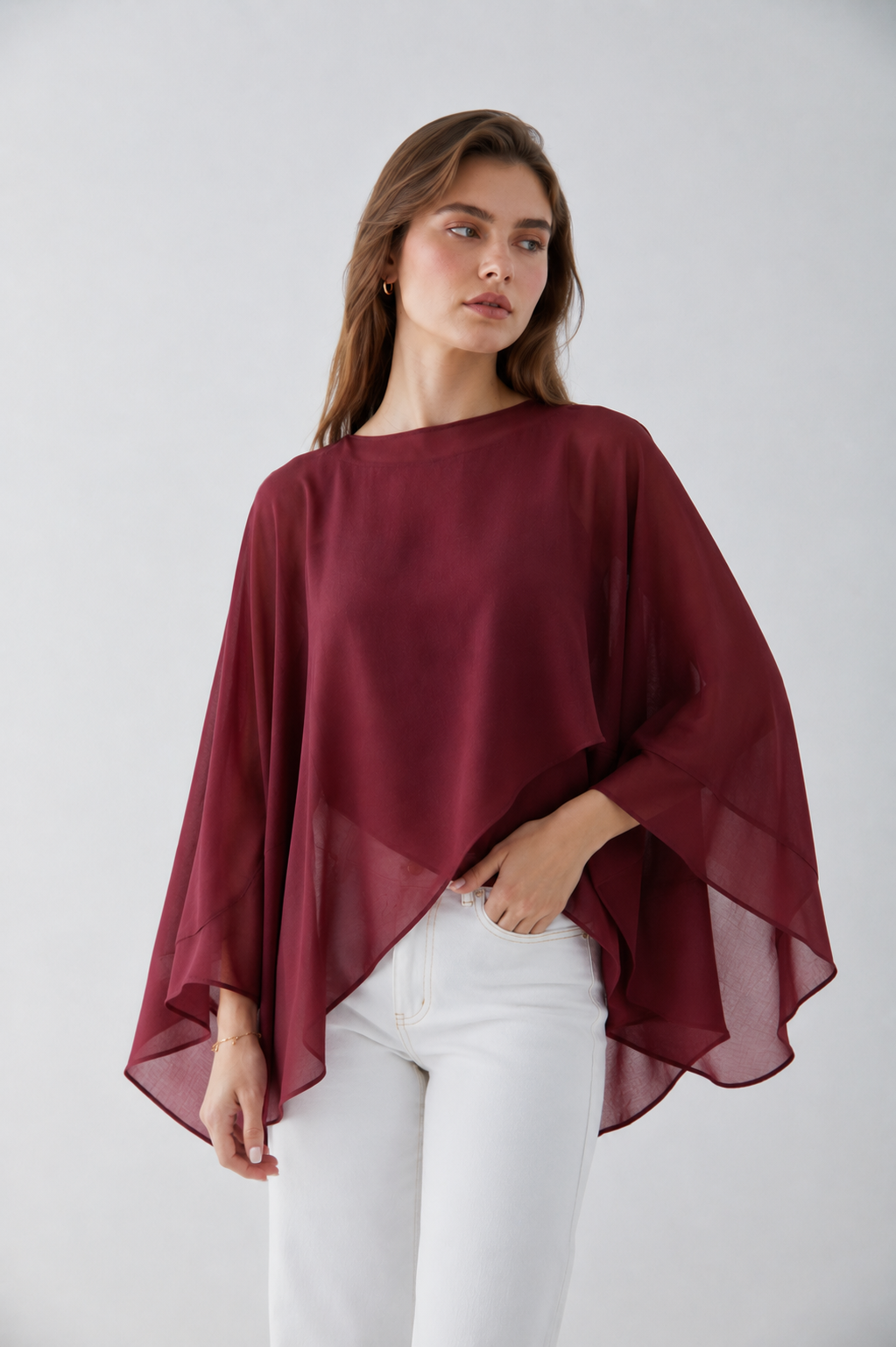 Chiffon Cape Blouse