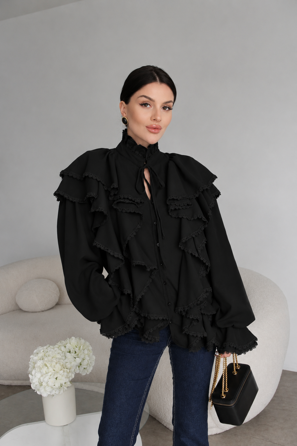 Lace Ruffle Shirt