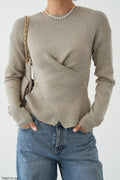 Wrap Knit Sweater – Beige