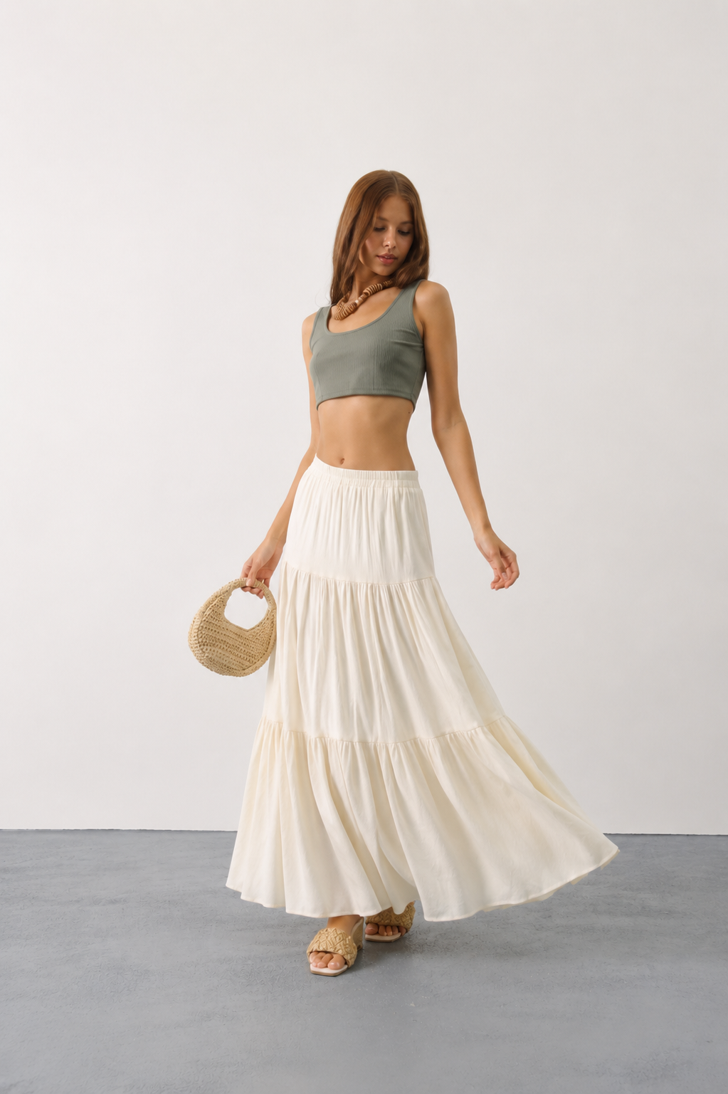 Ivory Breeze Maxi Skirt