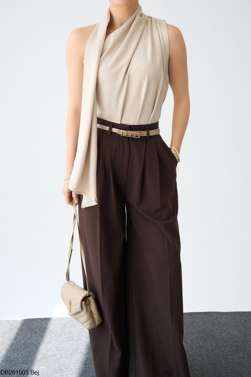Draped Elegance Scarf Blouse