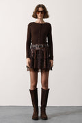 Vintage Bloom Tiered Lace Mini Skirt
