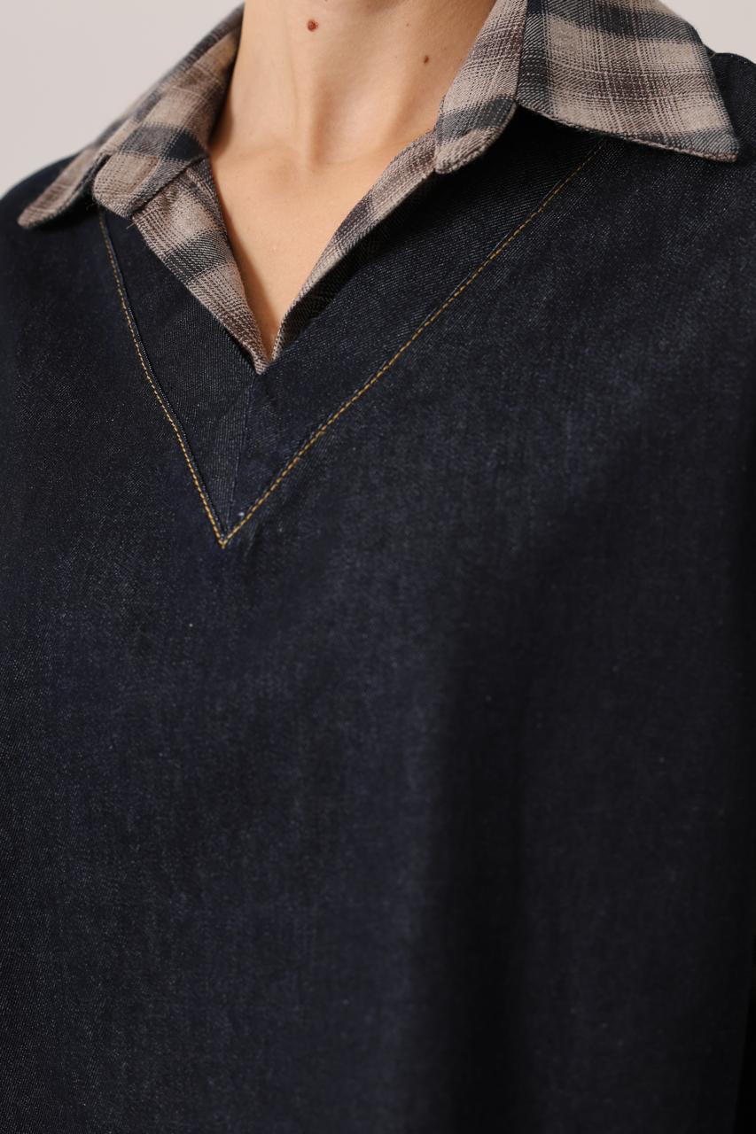 Three-Piece Denim Layered Set