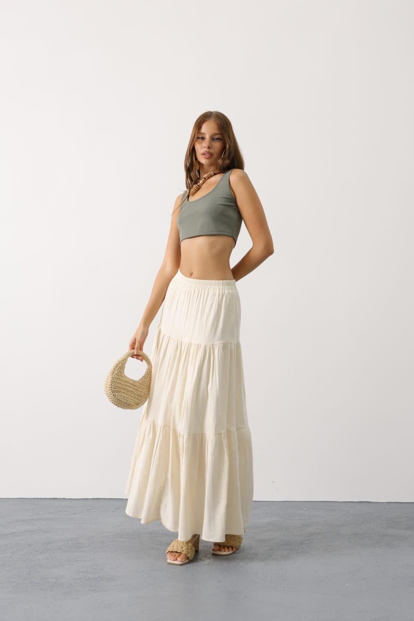 Ivory Breeze Maxi Skirt