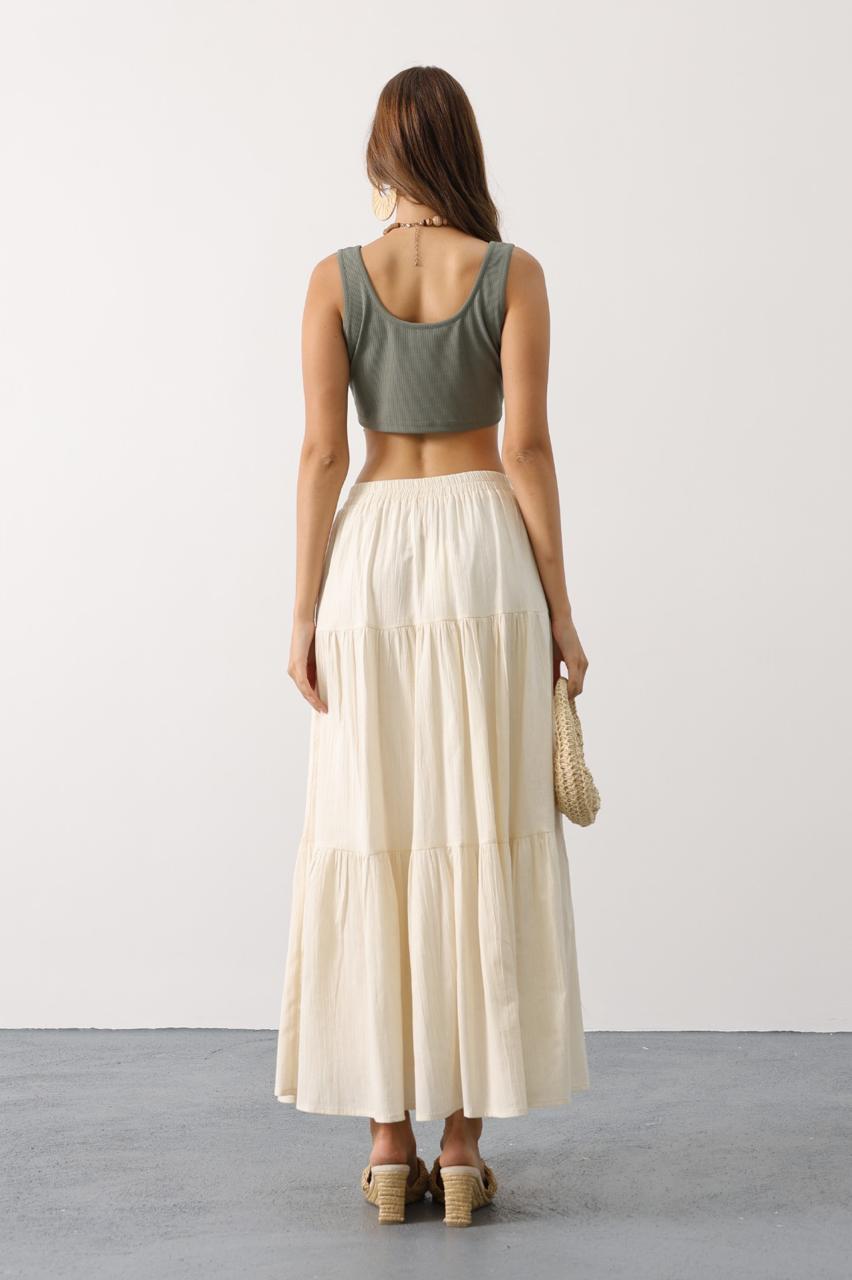 Ivory Breeze Maxi Skirt
