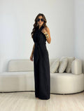 Elegant Knot-Front Wide-Leg Jumpsuit