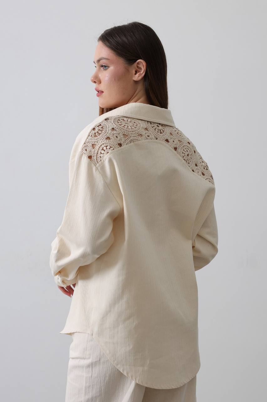 The Ivory Lace Pocket Chemise
