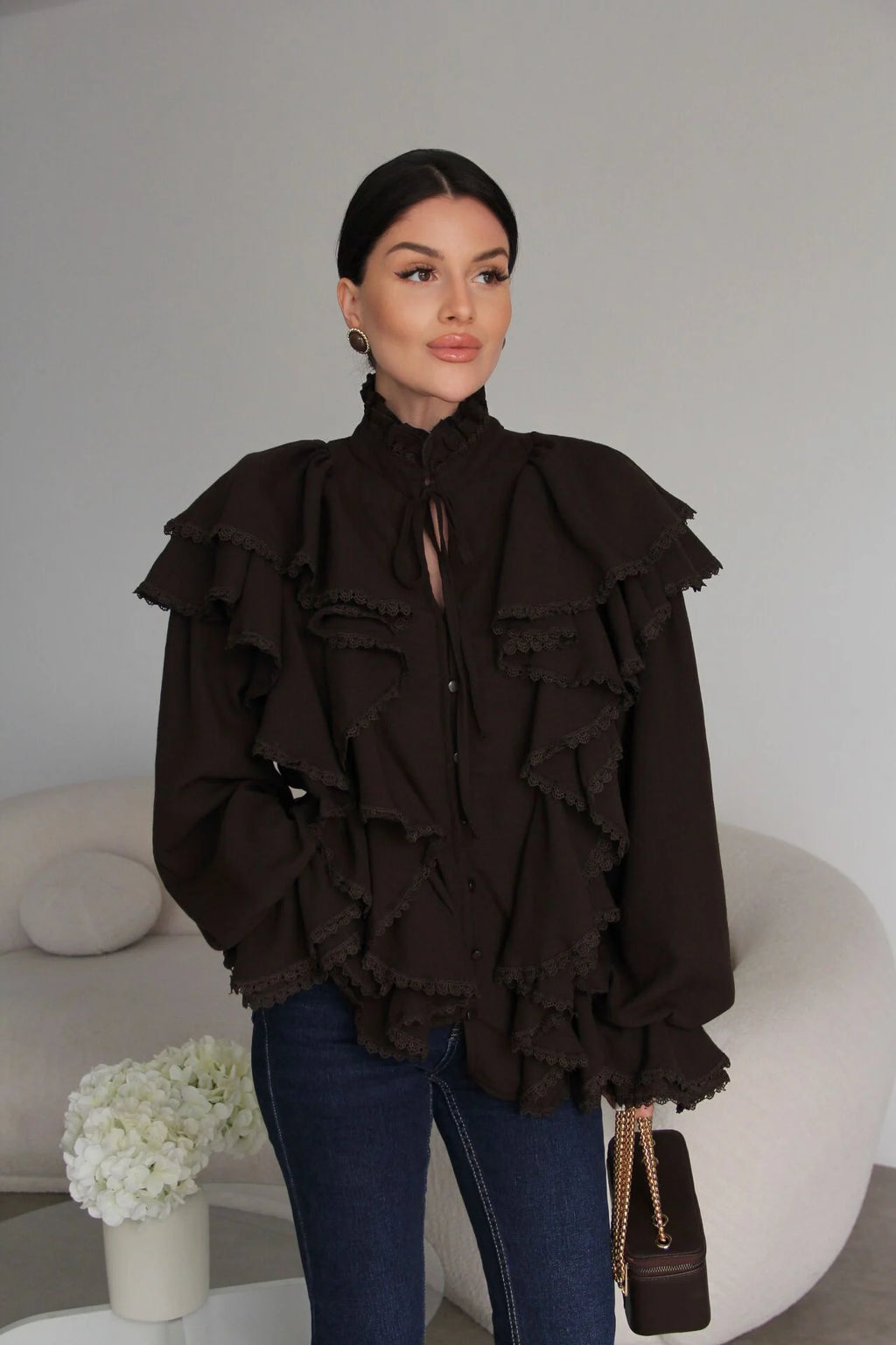 Lace Ruffle Shirt
