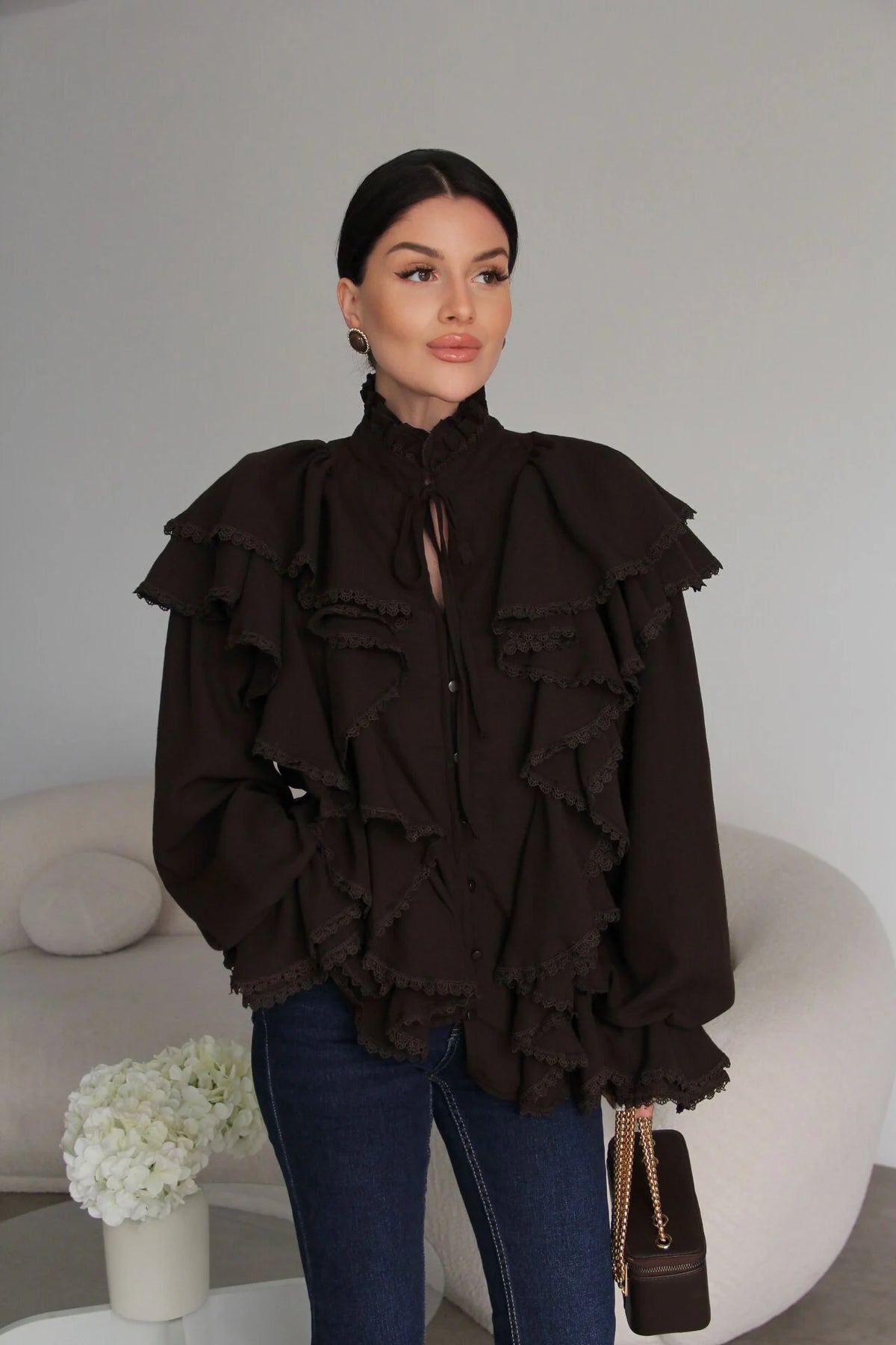 Lace Ruffle Shirt