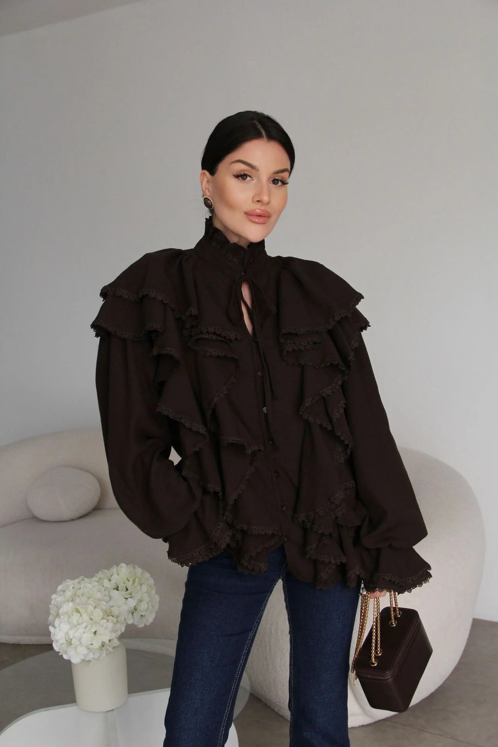 Lace Ruffle Shirt