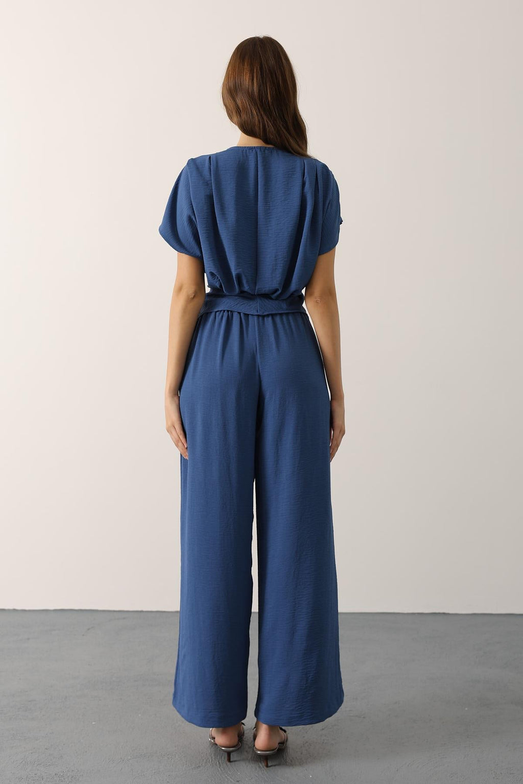 Indigo Draped Wrap Set