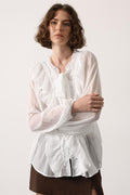 Whisper Ruffle Tie-Neck Blouse