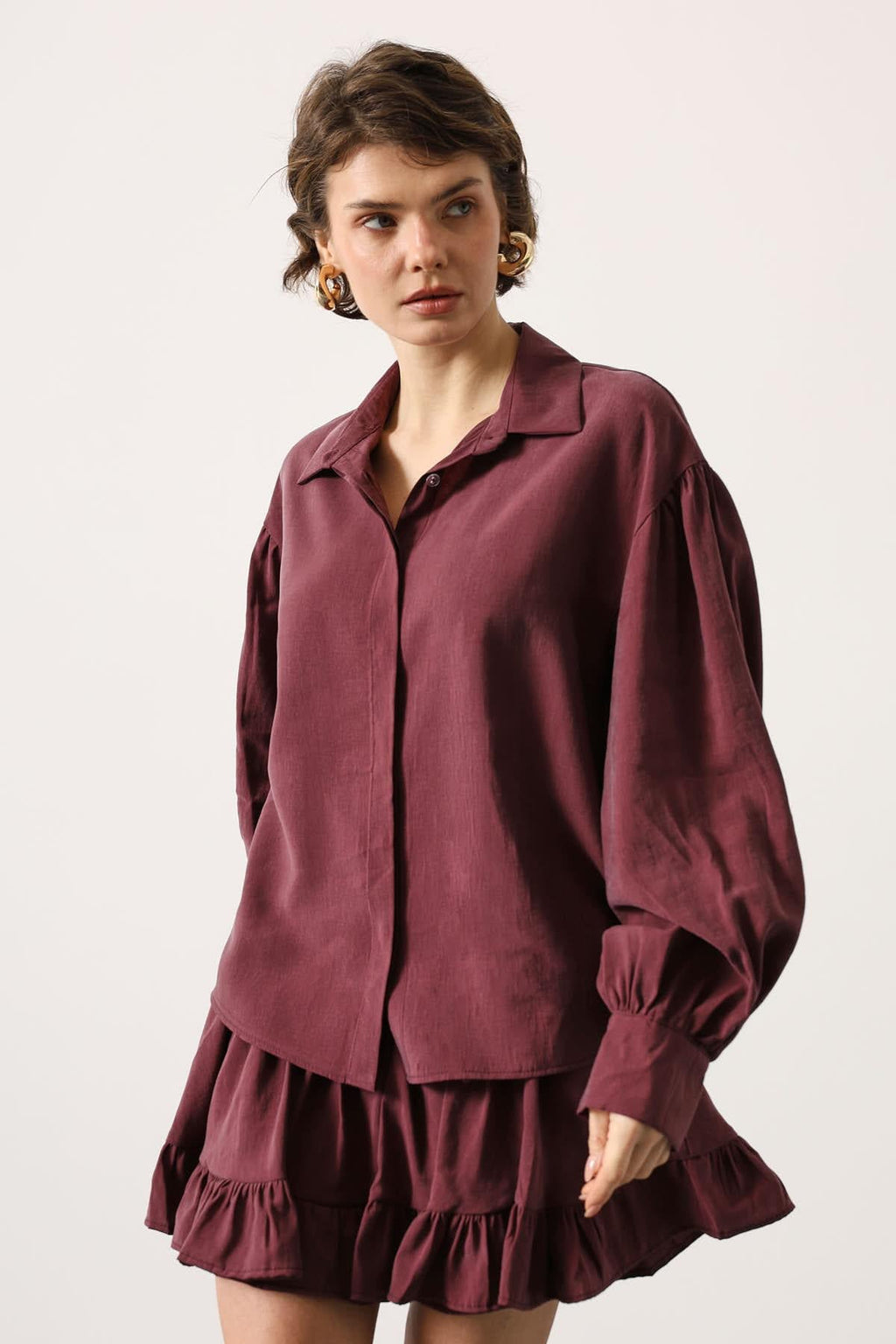 Oversized Puff-Sleeve chemise
