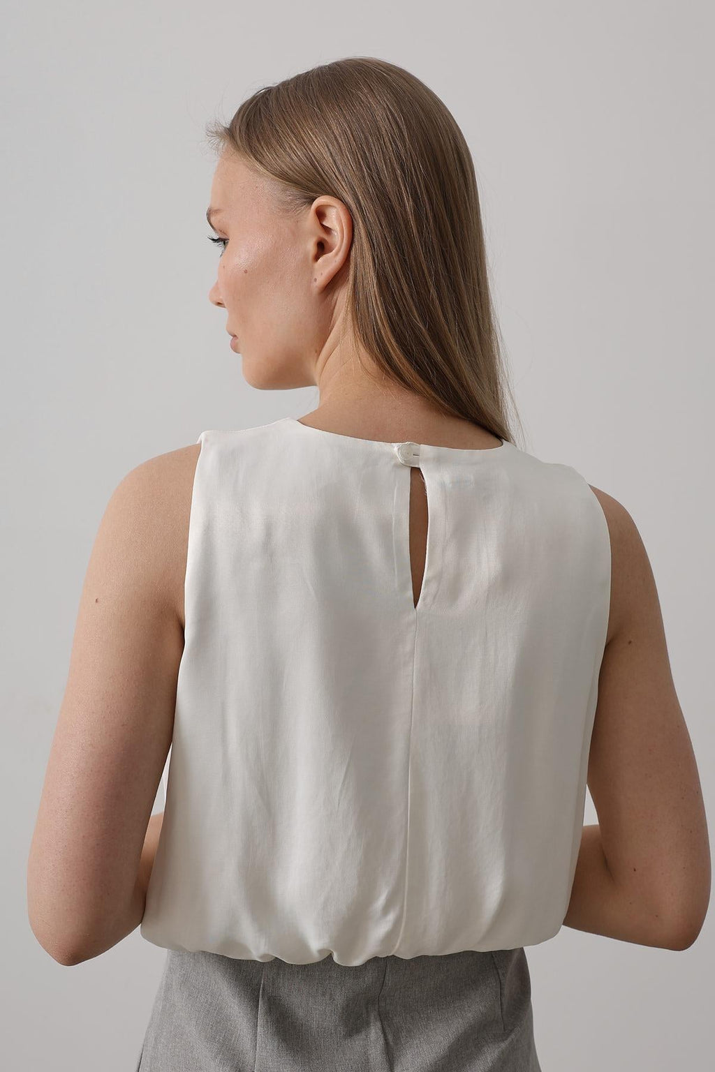 Elegant Satin Cropped Blouse